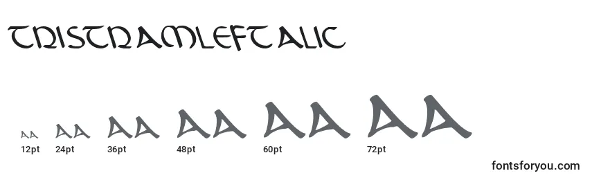 TristramLeftalic Font Sizes