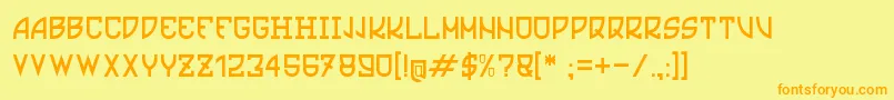 Czcionka Ultrasliberi – pomarańczowe czcionki na żółtym tle
