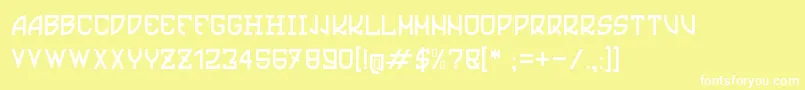 フォントUltrasliberi – 黄色い背景に白い文字