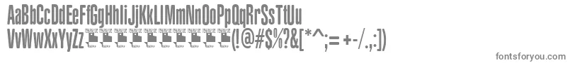 YacarenaUltraPersonalUse-fontti – harmaat kirjasimet valkoisella taustalla