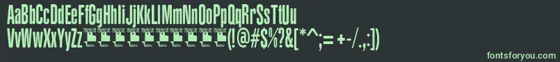 フォントYacarenaUltraPersonalUse – 黒い背景に緑の文字