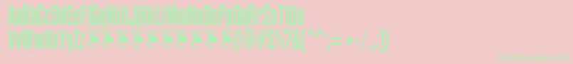 フォントYacarenaUltraPersonalUse – ピンクの背景に緑の文字