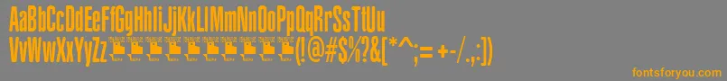 フォントYacarenaUltraPersonalUse – オレンジの文字は灰色の背景にあります。