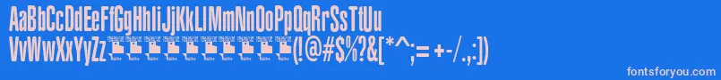 フォントYacarenaUltraPersonalUse – ピンクの文字、青い背景