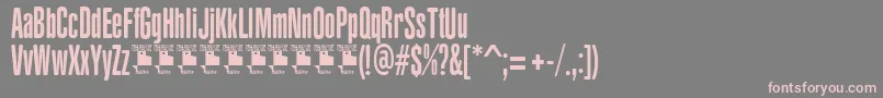 YacarenaUltraPersonalUse-fontti – vaaleanpunaiset fontit harmaalla taustalla