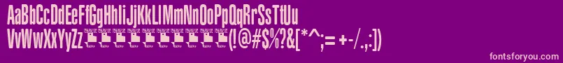 フォントYacarenaUltraPersonalUse – 紫の背景にピンクのフォント