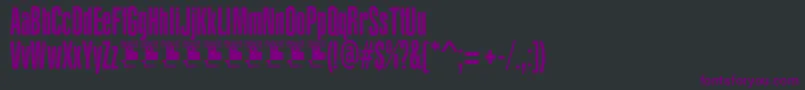YacarenaUltraPersonalUse-fontti – violetit fontit mustalla taustalla
