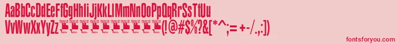 YacarenaUltraPersonalUse-fontti – punaiset fontit vaaleanpunaisella taustalla
