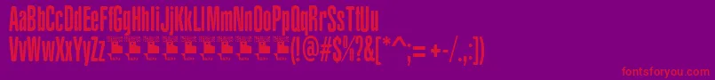 フォントYacarenaUltraPersonalUse – 紫の背景に赤い文字