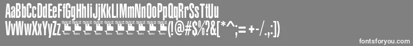 フォントYacarenaUltraPersonalUse – 灰色の背景に白い文字