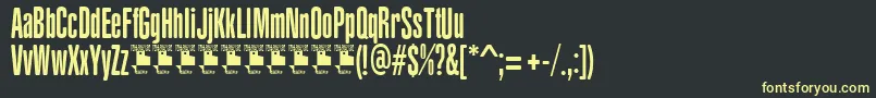 YacarenaUltraPersonalUse-fontti – keltaiset fontit mustalla taustalla