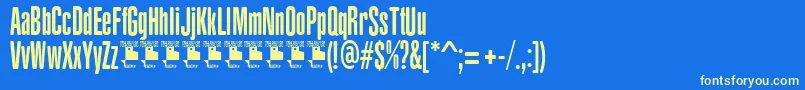 フォントYacarenaUltraPersonalUse – 黄色の文字、青い背景