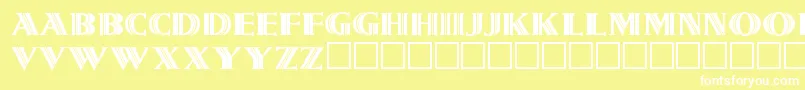 Metrolin-Schriftart – Weiße Schriften auf gelbem Hintergrund