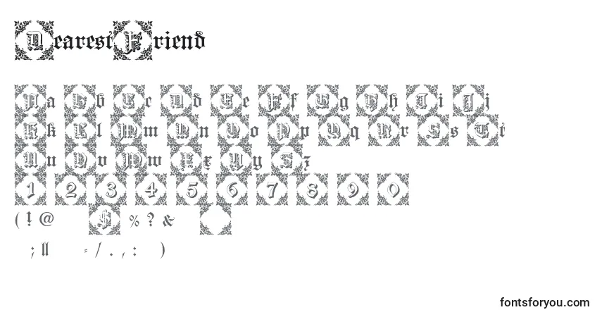 Шрифт DearestFriend – алфавит, цифры, специальные символы