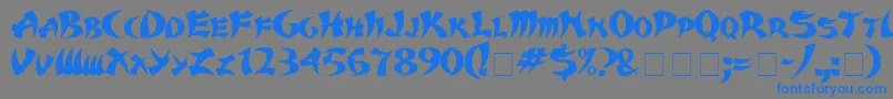 Karate Font – Blue Fonts on Gray Background