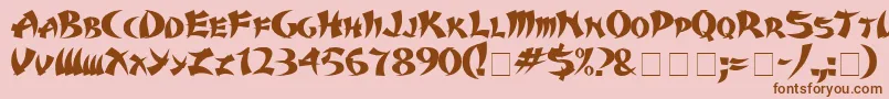 Karate Font – Brown Fonts on Pink Background