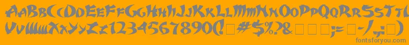 Karate Font – Gray Fonts on Orange Background