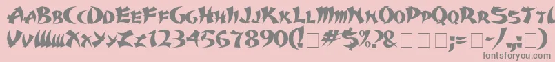 Karate Font – Gray Fonts on Pink Background