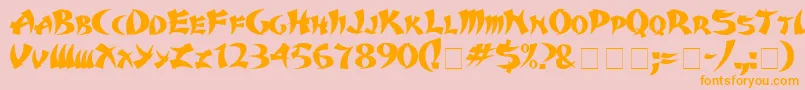 Karate Font – Orange Fonts on Pink Background