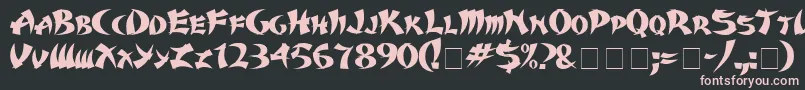 Karate Font – Pink Fonts on Black Background