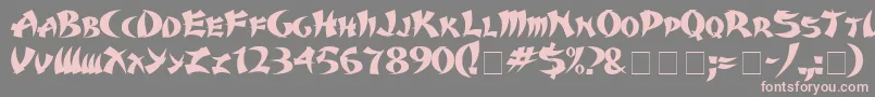 Karate Font – Pink Fonts on Gray Background