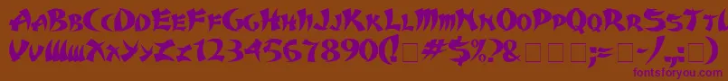 Karate Font – Purple Fonts on Brown Background