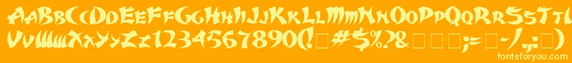 Karate Font – Yellow Fonts on Orange Background