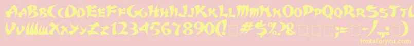 Karate Font – Yellow Fonts on Pink Background