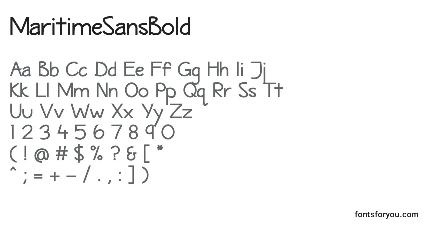 Шрифт MaritimeSansBold – алфавит, цифры, специальные символы