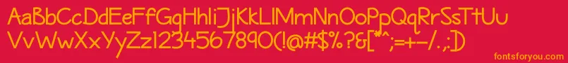 フォントMaritimeSansBold – 赤い背景にオレンジの文字