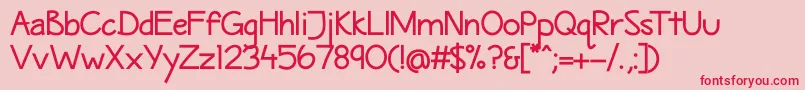 フォントMaritimeSansBold – ピンクの背景に赤い文字