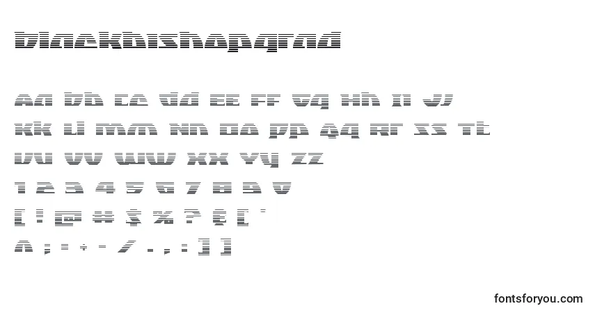 A fonte Blackbishopgrad – alfabeto, números, caracteres especiais