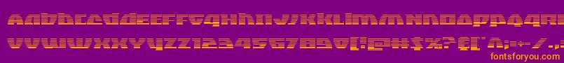 Blackbishopgrad-Schriftart – Orangefarbene Schriften auf violettem Hintergrund