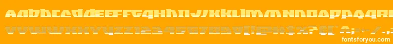 Blackbishopgrad-Schriftart – Weiße Schriften auf orangefarbenem Hintergrund