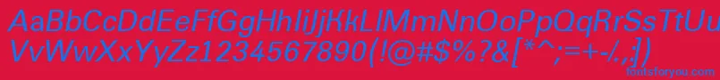 AGroticItalic Font – Blue Fonts on Red Background