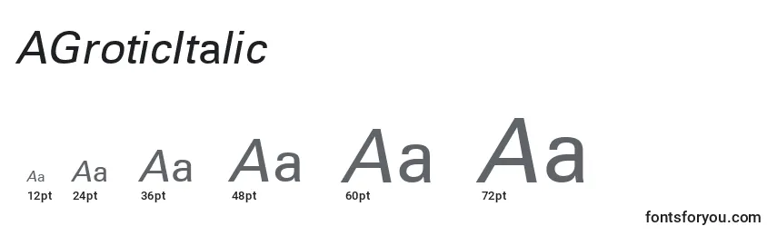 Размеры шрифта AGroticItalic