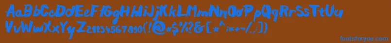 Chocoleta Font – Blue Fonts on Brown Background