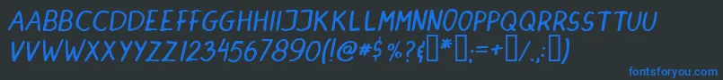 Dinski Font – Blue Fonts on Black Background