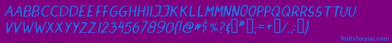 Dinski Font – Blue Fonts on Purple Background