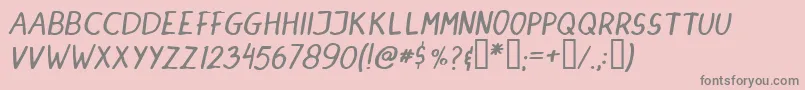 Dinski Font – Gray Fonts on Pink Background