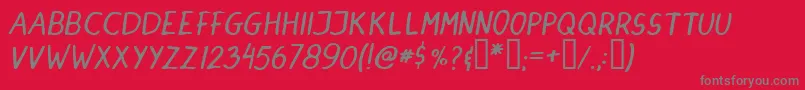 Dinski Font – Gray Fonts on Red Background