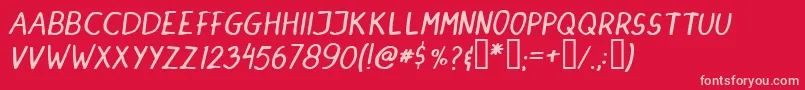 Dinski Font – Pink Fonts on Red Background