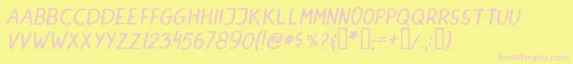 Dinski Font – Pink Fonts on Yellow Background