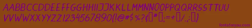 Dinski Font – Purple Fonts on Brown Background