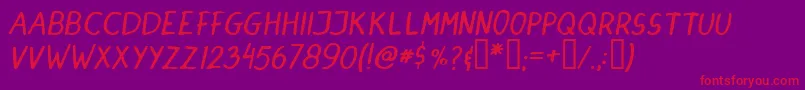 Dinski Font – Red Fonts on Purple Background