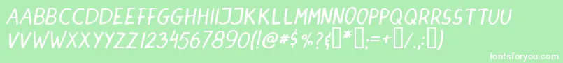 フォントDinski – 緑の背景に白い文字