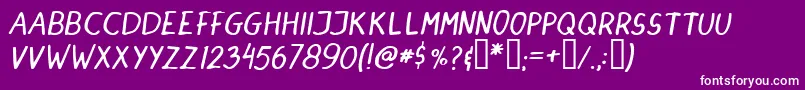 Dinski Font – White Fonts on Purple Background