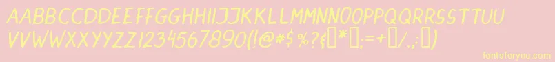 Dinski Font – Yellow Fonts on Pink Background