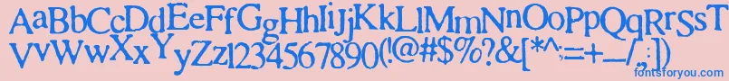 Cinta Font – Blue Fonts on Pink Background