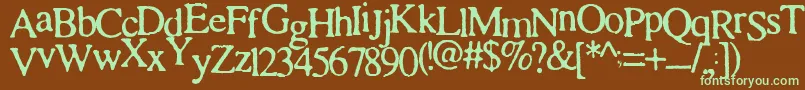 Cinta Font – Green Fonts on Brown Background